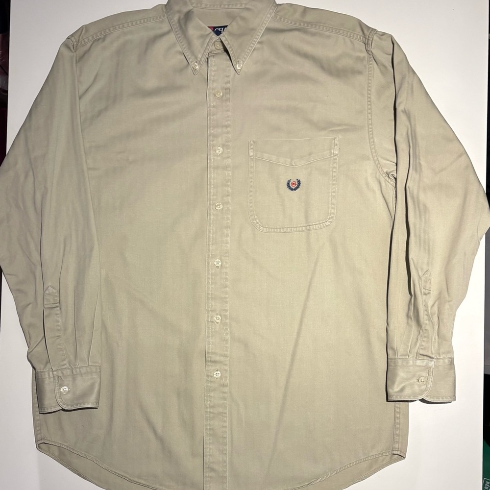 Chaps Beige Casual Button-Down Shirt